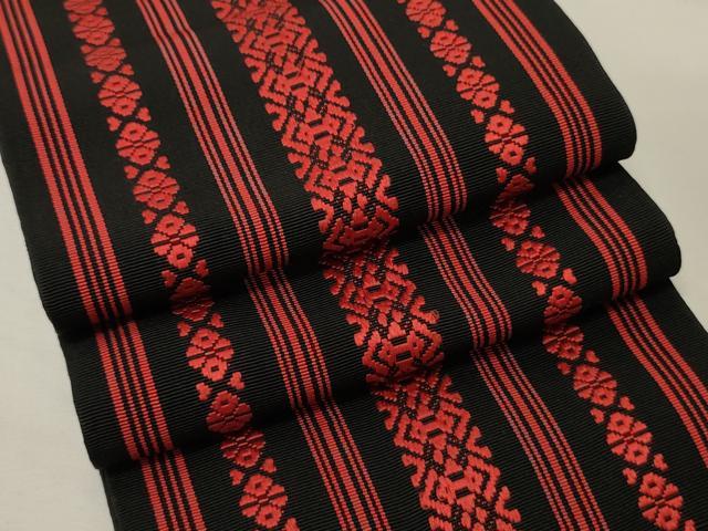 平和屋着物●本場筑前博多織 半幅帯 献上柄 正絹 逸品 CABK6292ak