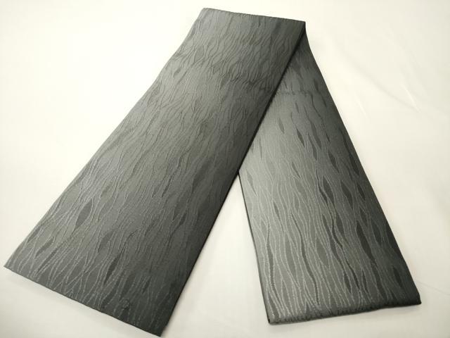 平和屋着物●西陣 川島織物 両面 半幅帯 霞文 黒地 CABK6311ak