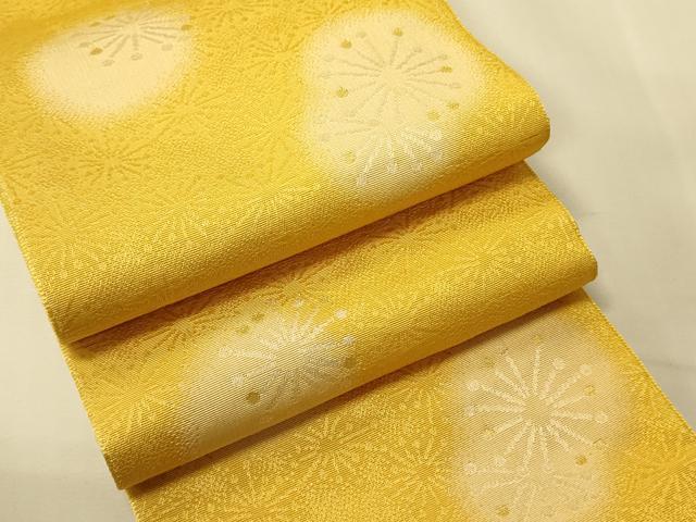 平和屋着物●世界的ファッションデザイナー 山本寛斎 kansaiブランド 両面 半幅帯 花火 証紙付き 未使用 CABK6312ak