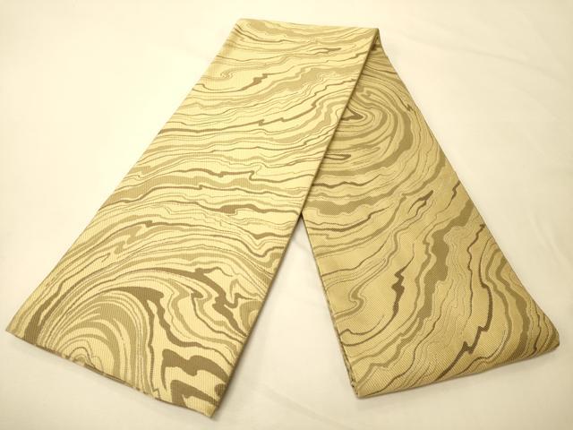 平和屋着物●両面 半幅帯 墨流し文様/幾何学文 正絹 逸品 CABK6366ak