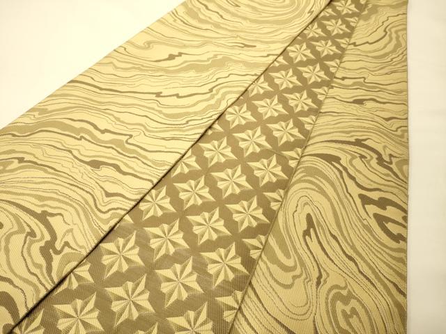 平和屋着物●両面 半幅帯 墨流し文様/幾何学文 正絹 逸品 CABK6366ak