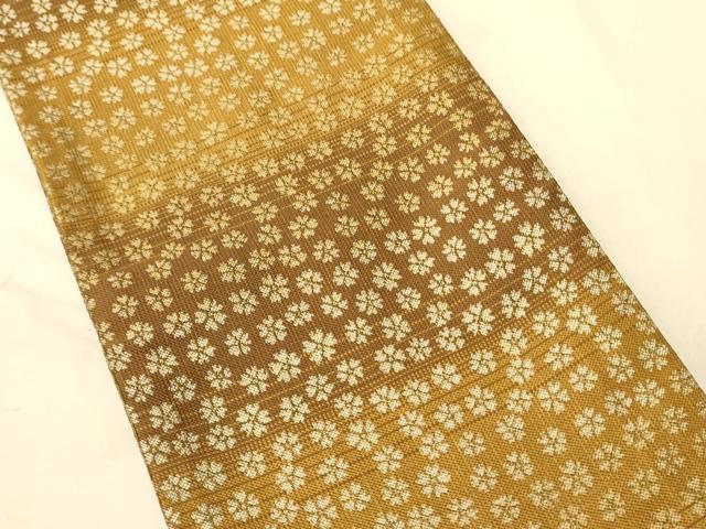 平和屋着物●両面 半幅帯 市松抽象文/舞桜尽くし文 正絹 逸品 CABK6368ak