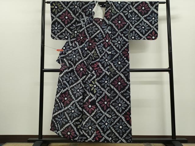 平和屋着物∴夏物 浴衣 有松鳴海絞り 菱花文 綿 逸品 未使用 CABK6409ze