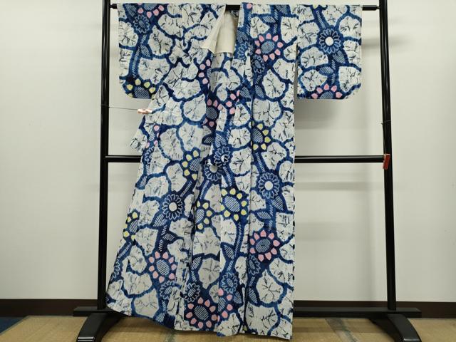 平和屋着物∴夏物 浴衣 有松鳴海絞り ひまわり 綿 逸品 CABK6414ze