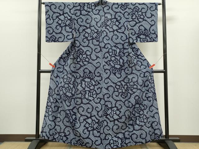 平和屋着物∴夏物 浴衣 有松鳴海絞り 花唐草文 綿 逸品 CABK6420ze