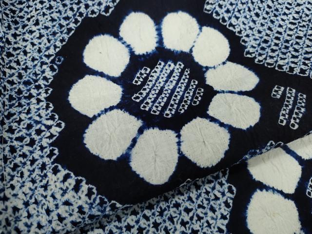 平和屋着物∴夏物 浴衣 有松鳴海絞り 舞花文 綿 逸品 CABK6422ze