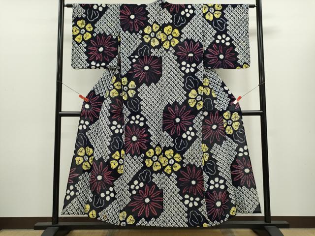 平和屋着物∴夏物 浴衣 有松鳴海絞り 舞花文 綿 逸品 CABK6424ze