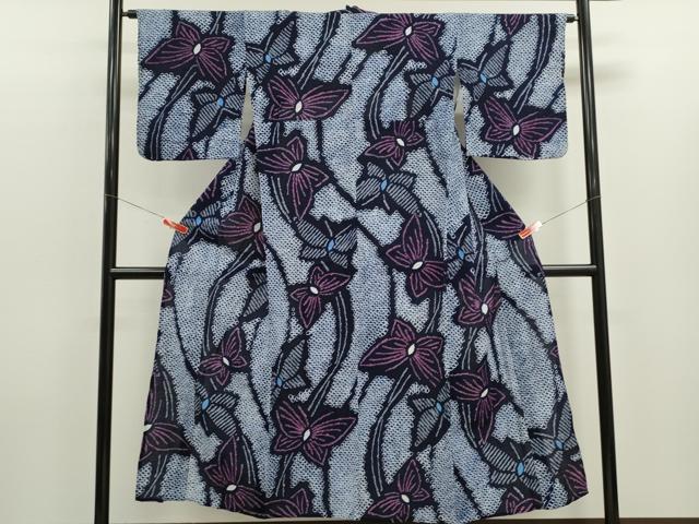平和屋着物∴夏物 浴衣 有松鳴海絞り 舞蝶文 綿 逸品 CABK6434ze