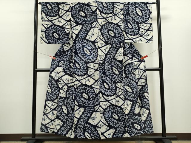 平和屋着物∴夏物 浴衣 有松鳴海絞り 草木文 綿 逸品 CABK6435ze