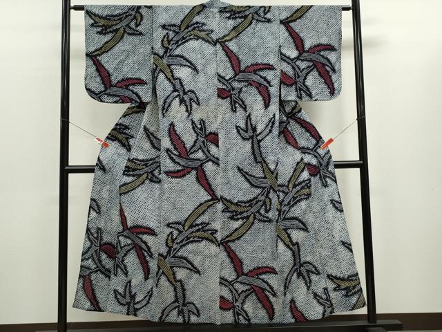 平和屋着物∴夏物 浴衣 有松鳴海絞り 枝葉文 綿 逸品 CABK6441ze