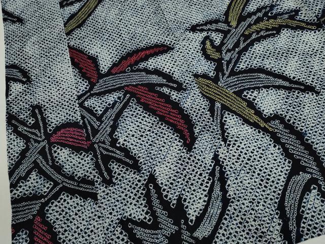 平和屋着物∴夏物 浴衣 有松鳴海絞り 枝葉文 綿 逸品 CABK6441ze