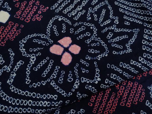 平和屋着物∴夏物 浴衣 有松鳴海絞り 流水草花文 綿 逸品 CABK6454ze