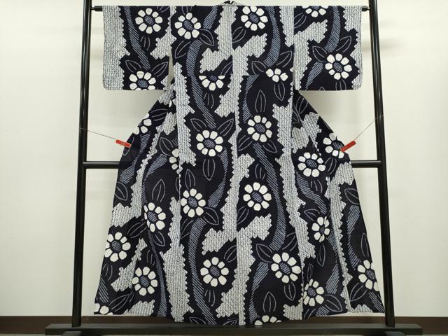 平和屋着物∴夏物 浴衣 有松鳴海絞り 草花文 綿 逸品 CABK6463ze