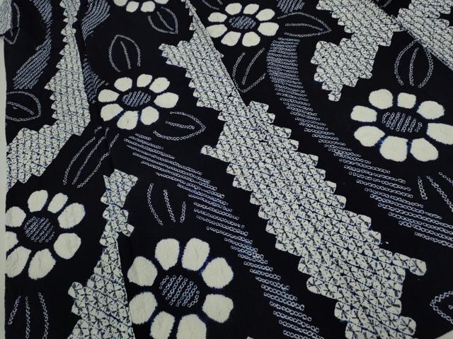 平和屋着物∴夏物 浴衣 有松鳴海絞り 草花文 綿 逸品 CABK6463ze