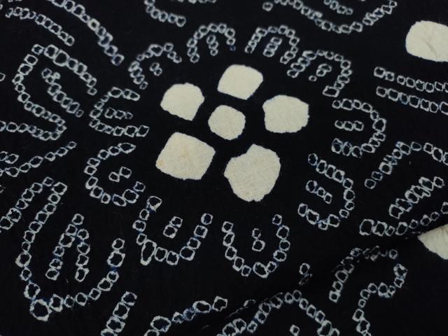 平和屋着物∴夏物 浴衣 有松鳴海絞り 花唐草文 大丸扱い 綿 逸品 CABK6467ze