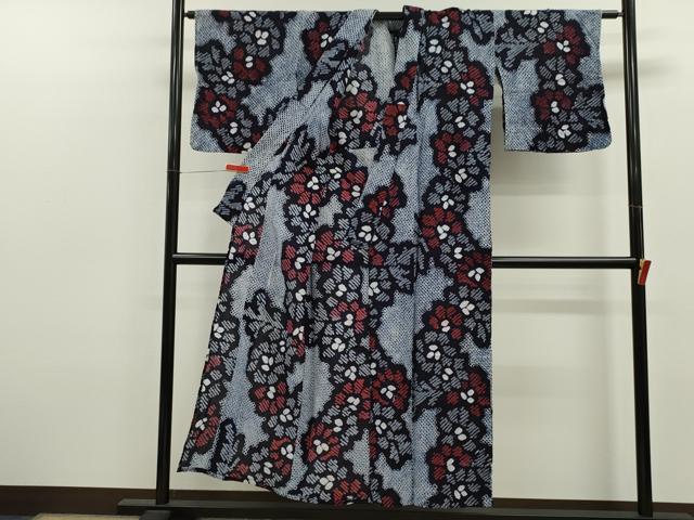 平和屋着物∴夏物 浴衣 有松鳴海絞り 舞花文 綿 逸品 CABK6472ze