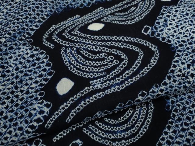 平和屋着物∴夏物 浴衣 有松鳴海絞り 流水文 綿 逸品 CABK6478ze
