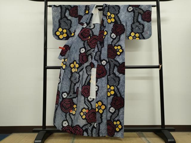 平和屋着物∴夏物 浴衣 有松鳴海絞り 枝梅文 綿 逸品 CABK6479ze
