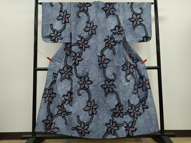 平和屋着物∴夏物 浴衣 有松鳴海絞り 花唐草文 綿 逸品 CABK6484ze