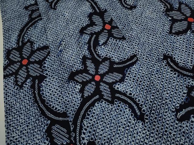 平和屋着物∴夏物 浴衣 有松鳴海絞り 花唐草文 綿 逸品 CABK6484ze