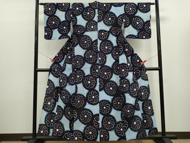 平和屋着物∴夏物 浴衣 有松鳴海絞り 花丸文 綿 逸品 CABK6492ze