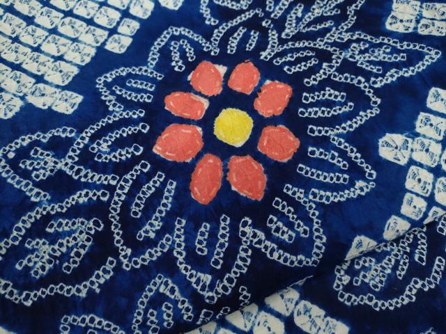 平和屋着物∴夏物 浴衣 有松鳴海絞り 草花文 綿 逸品 未使用 CABK6497ze