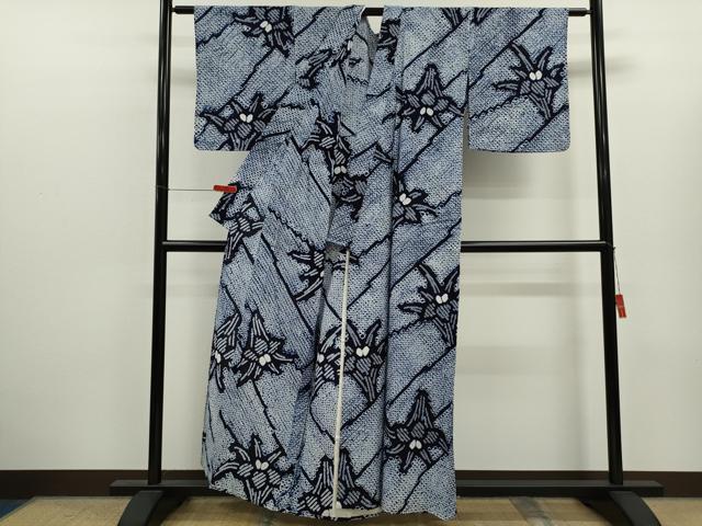 平和屋着物∴夏物 浴衣 有松鳴海絞り 燕子花 綿 逸品 CABK6508ze