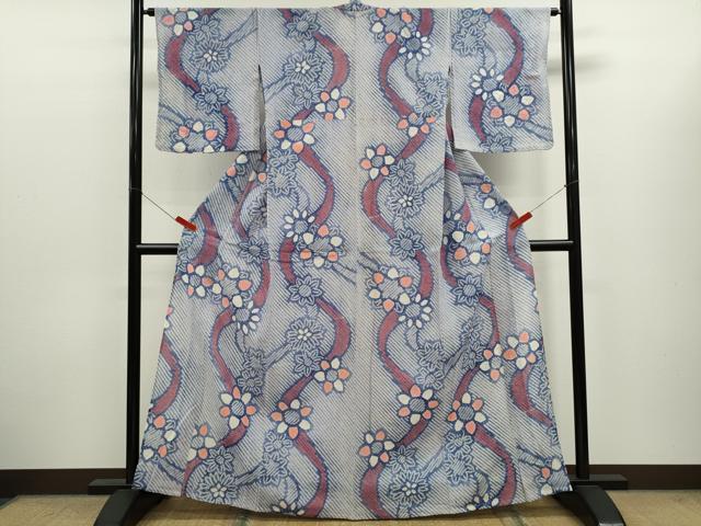 平和屋着物∴夏物 浴衣 有松鳴海絞り 舞花文 綿 逸品 CABK6509ze