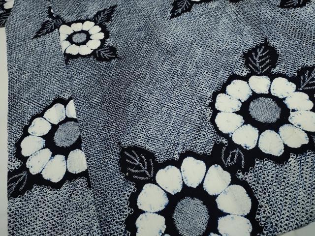 平和屋着物∴夏物 浴衣 有松鳴海絞り 草花文 綿 逸品 CABK6514ze