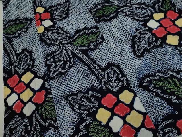 平和屋着物∴夏物 浴衣 有松鳴海絞り 枝花文 綿 逸品 CABK6519ze