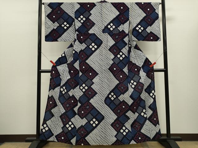 平和屋着物∴夏物 浴衣 有松鳴海絞り 菱花文 綿 逸品 CABK6522ze