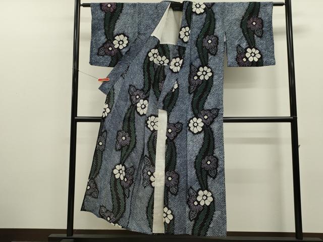 平和屋着物∴夏物 浴衣 有松鳴海絞り 草花文 綿 逸品 CABK6524ze