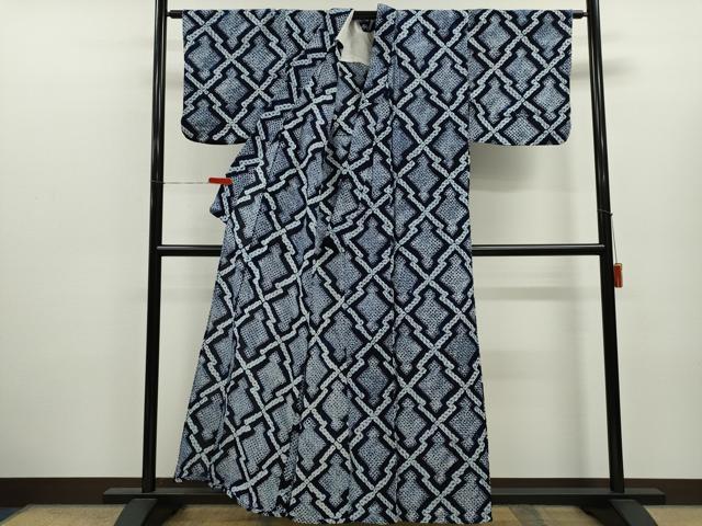 平和屋着物∴夏物 浴衣 有松鳴海絞り 松皮菱 綿 逸品 CABK6532ze