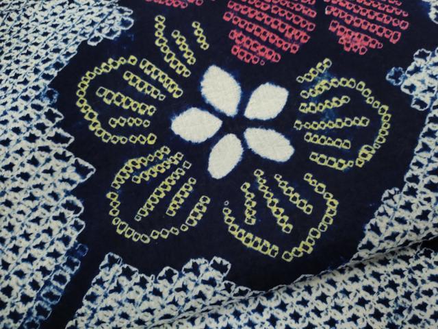 平和屋着物∴夏物 浴衣 有松鳴海絞り 舞花文 綿 逸品 CABK6543ze