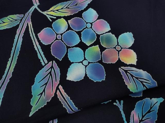 平和屋着物∴夏物 浴衣 注染 紫陽花 手縫い 綿 逸品 未使用 CABK6557ze