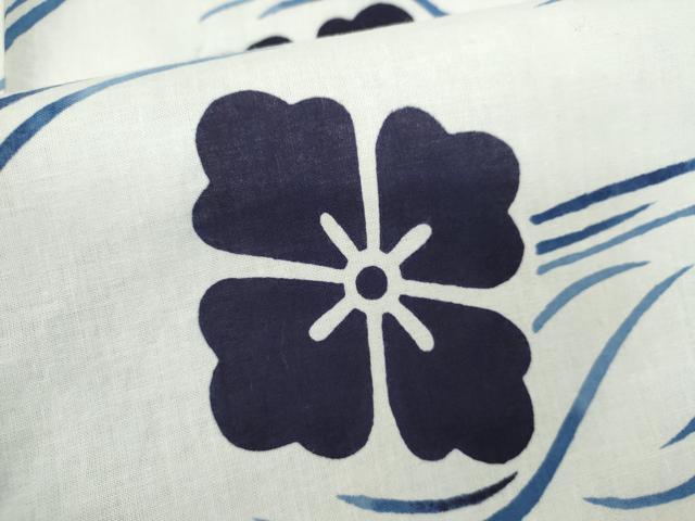 平和屋着物∴夏物 浴衣 注染 トンボ流水舞花文 綿 逸品 CABK6572ze