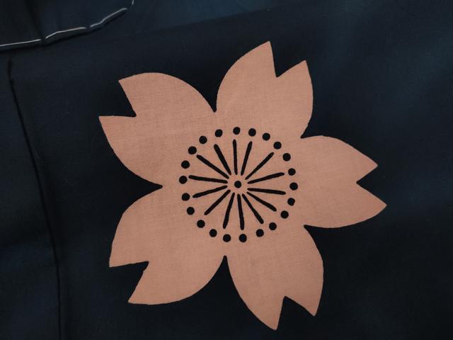 平和屋着物∴夏物 浴衣 注染 舞桜文 綿 逸品 未使用 CABK6587ze