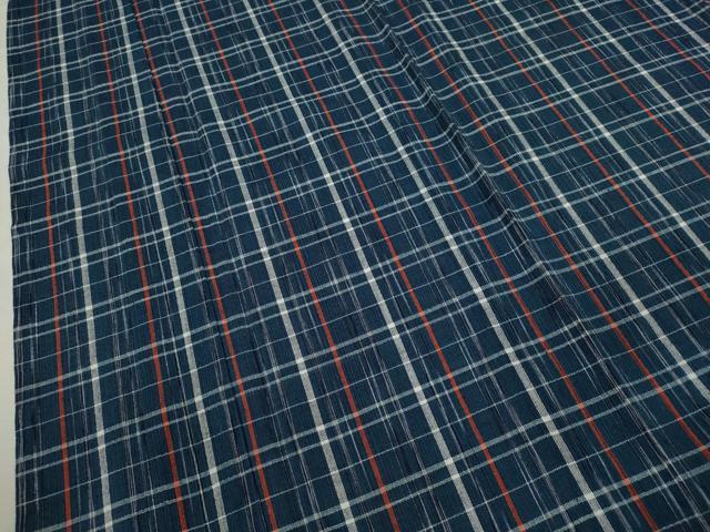 平和屋着物∴夏物 阿波しじら織 浴衣 格子柄 綿 逸品 CABK6591ze