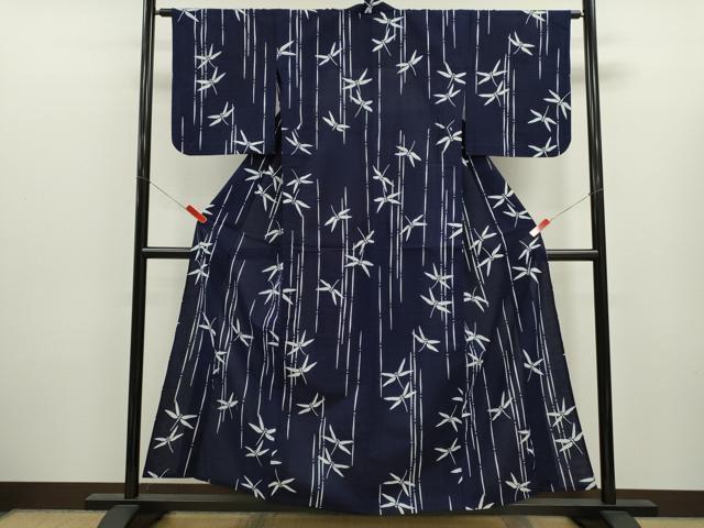 平和屋着物∴夏物 浴衣 注染 トンボ 手縫い 綿 逸品 CABK6598ze