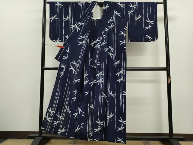 平和屋着物∴夏物 浴衣 注染 トンボ 手縫い 綿 逸品 CABK6598ze