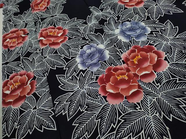 平和屋着物∴夏物 浴衣 注染 牡丹 綿 逸品 CABK6601ze