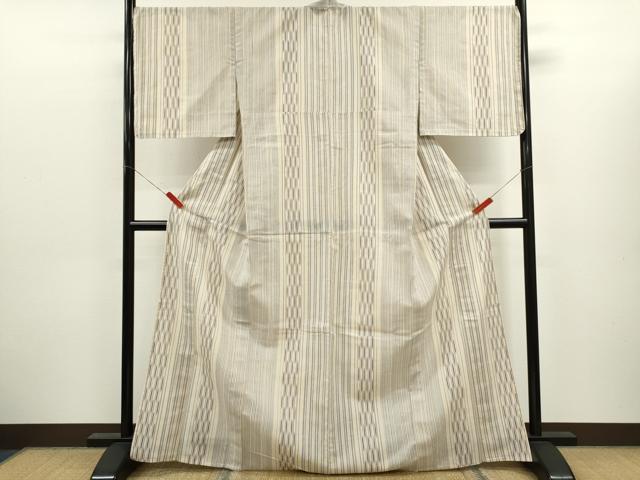平和屋着物∴夏物 小紋・浴衣兼用 縞 さが美扱い 日本製 綿麻 逸品 CABK6611ze
