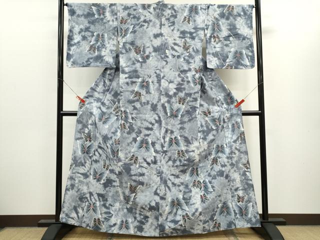 平和屋着物∴夏物 浴衣 注染 舞蝶文 手縫い 綿 逸品 CABK6612ze
