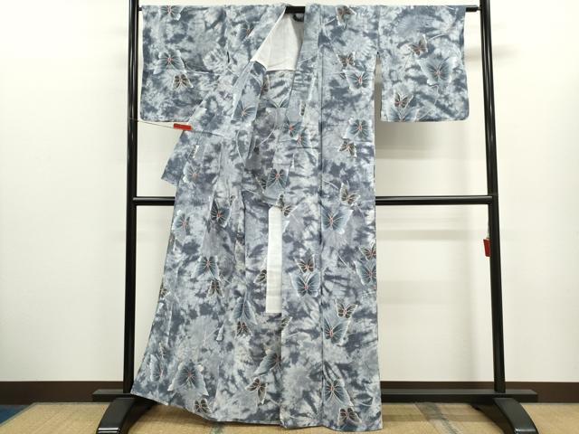 平和屋着物∴夏物 浴衣 注染 舞蝶文 手縫い 綿 逸品 CABK6612ze