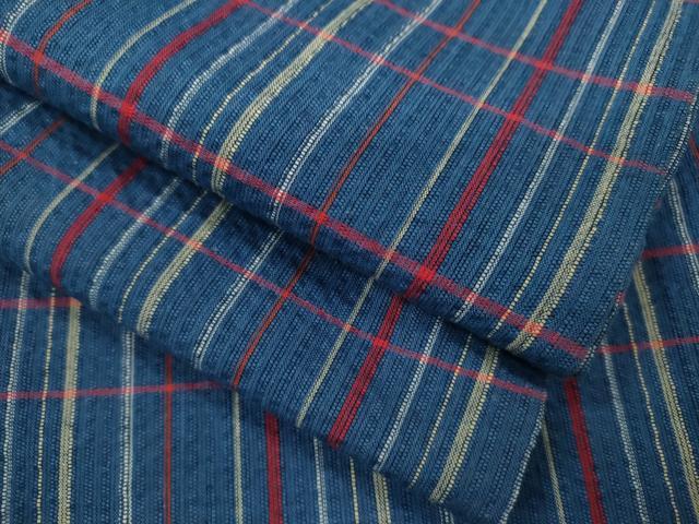 平和屋着物∴夏物 阿波しじら織 浴衣 格子柄 綿 逸品 CABK6630ze