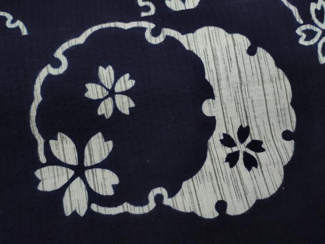 平和屋着物∴夏物 浴衣 雪輪重ね舞桜文 綿 逸品 CABK6631ze