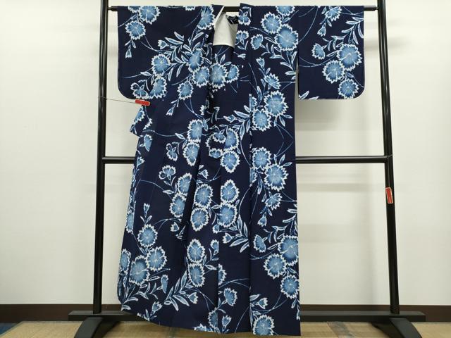 平和屋着物∴夏物 浴衣 注染 撫子 手縫い 綿 逸品 未使用 CABK6635ze