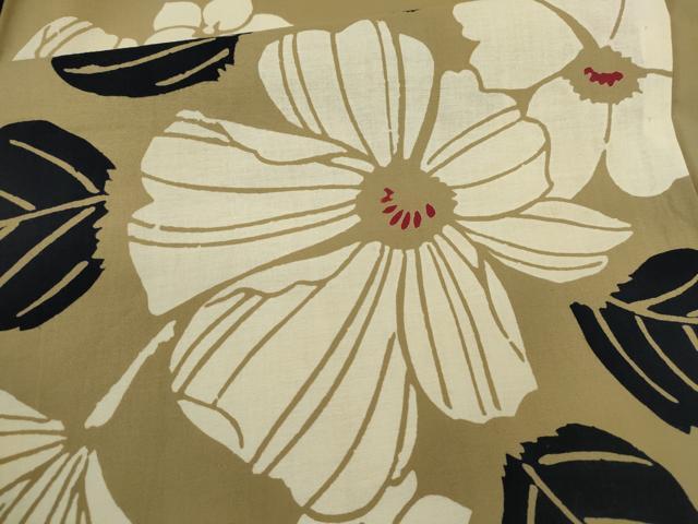平和屋着物∴夏物 浴衣 注染 草花文 手縫い 綿 逸品 CABK6637ze