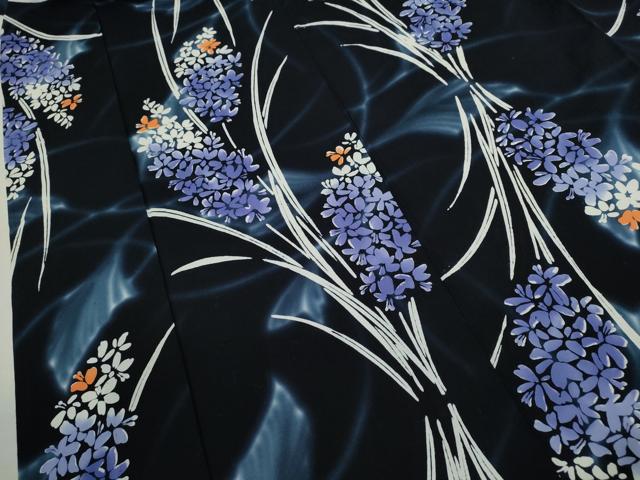 平和屋着物∴夏物 浴衣 注染 草花文 手縫い 綿 逸品 CABK6645ze