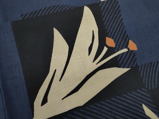 平和屋着物∴夏物 浴衣 注染 舞花文 手縫い 綿 逸品 CABK6652ze